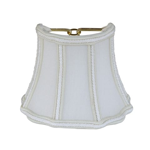 Half Fancy Octagon Sconce Braided Trim 100% Pongee Silk Lamp Shade - Egg Shell - Lux Lamp Shades