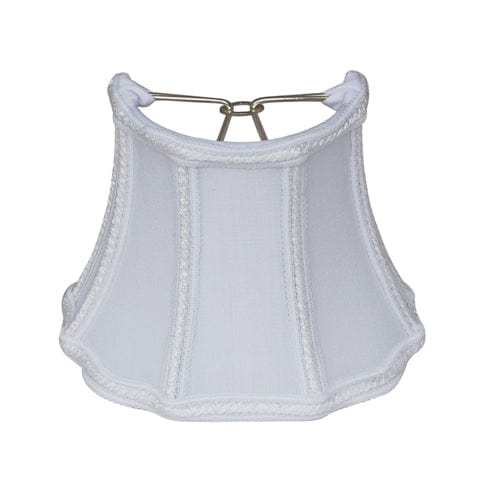 Half Fancy Octagon Sconce Braided Trim 100% Pongee Silk Lamp Shade - Oyster - Lux Lamp Shades