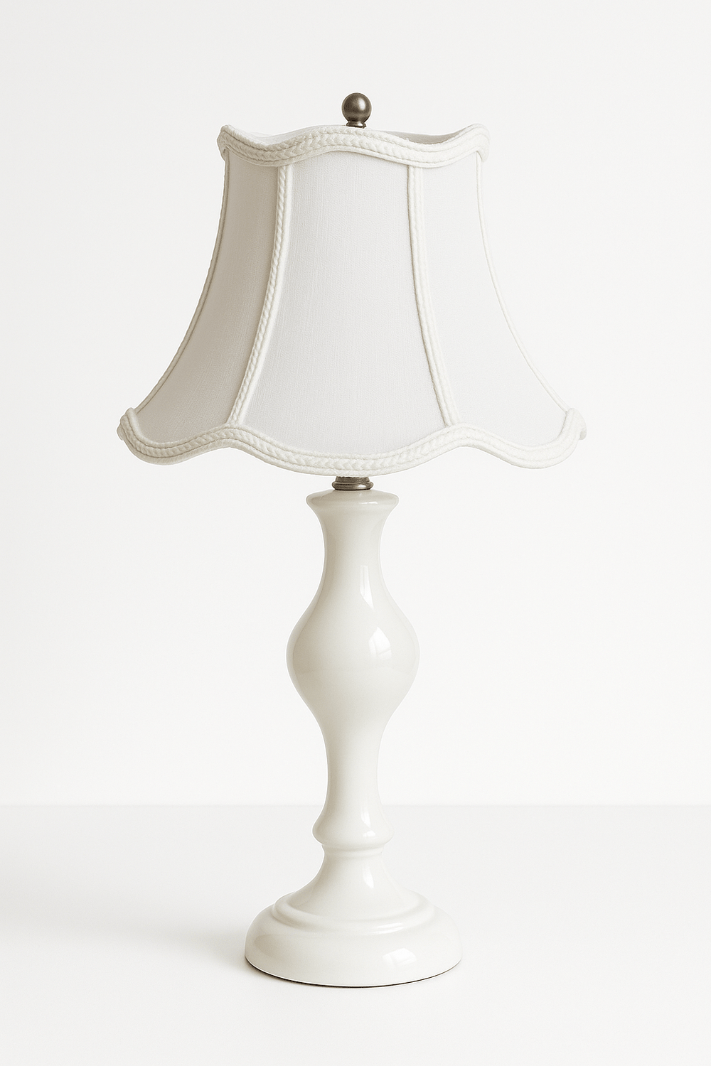 Half Fancy Octagon Sconce Braided Trim 100% Pongee Silk Lamp Shade - Oyster - Lux Lamp Shades