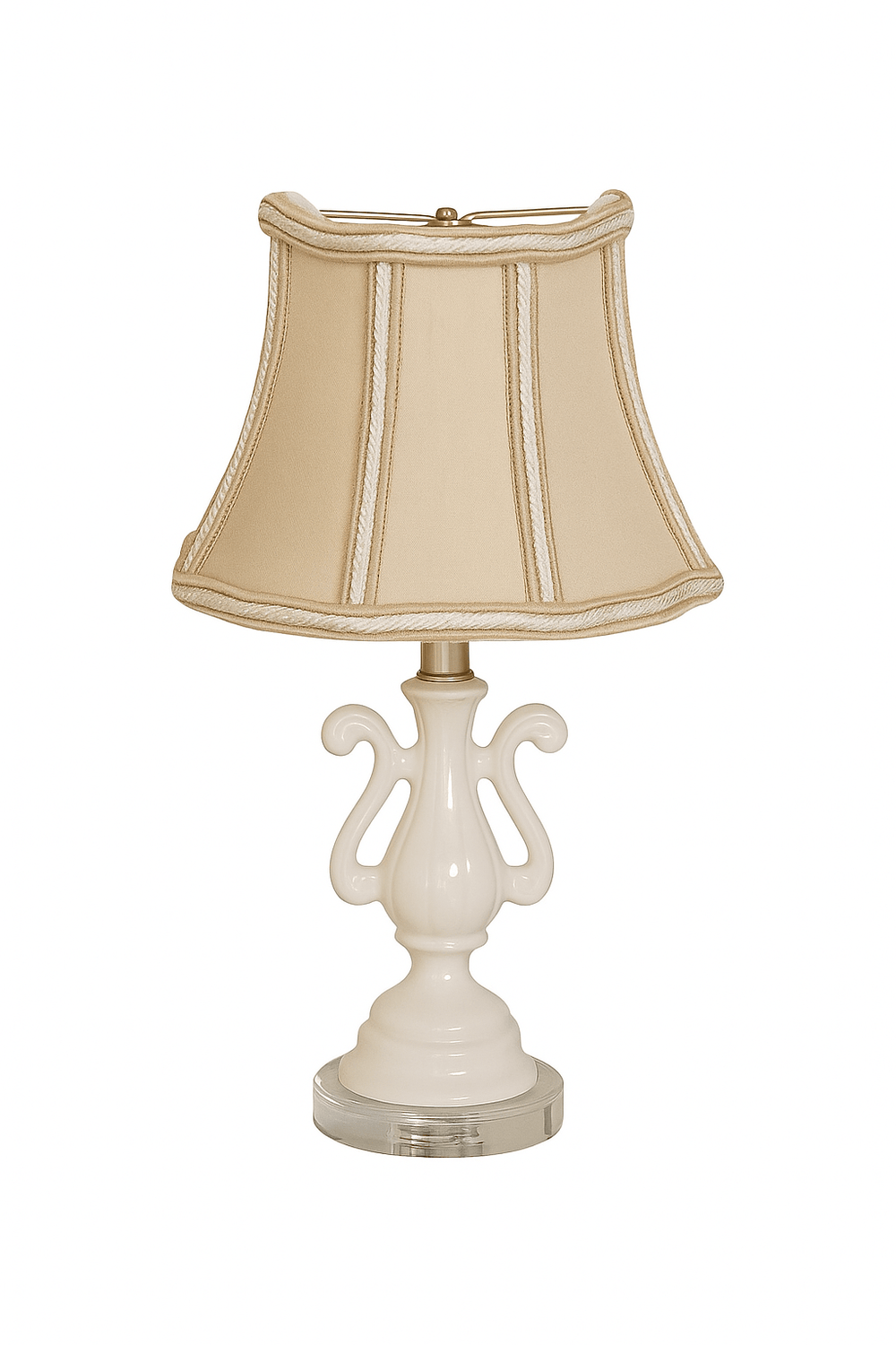 Half Fancy Octagon Sconce Braided Trim 100% Pongee Silk Lamp Shade - Sand - Lux Lamp Shades