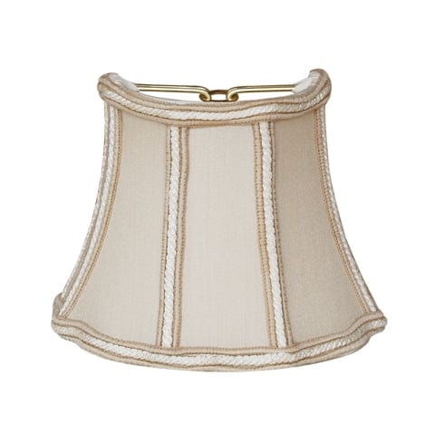 Half Fancy Octagon Sconce Braided Trim 100% Pongee Silk Lamp Shade - Sand - Lux Lamp Shades