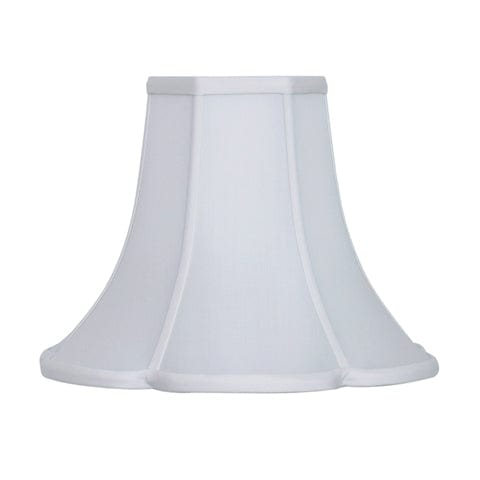 Hex Top Scalloped Bottom Bell 100% Pongee Silk Lamp Shade - Oyster - Lux Lamp Shades
