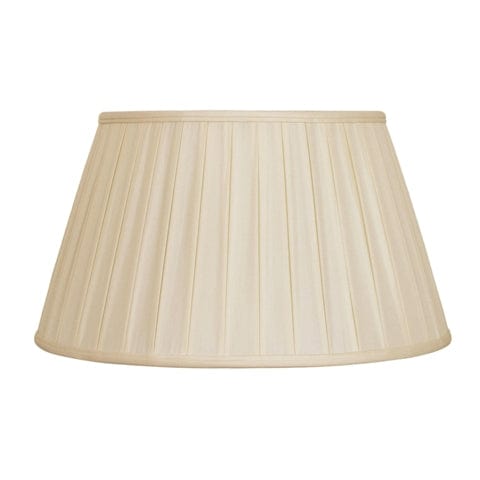 Junior Floor Lamp Shade English Pleat 100% Pongee Silk Lamp Shade - Sand - Lux Lamp Shades