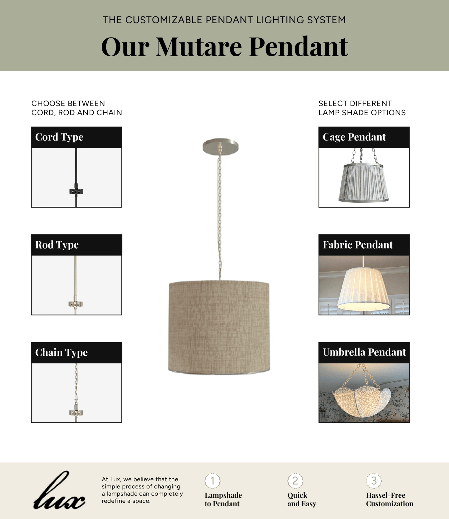 Mutare System Mutare Pendant Kit | Customizable Pendant Lighting