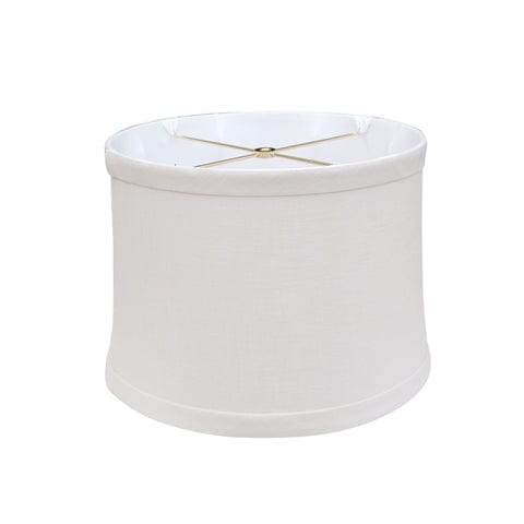 No Hug Basic Drum Fine Linen Lamp Shade - White - Lux Lamp Shades