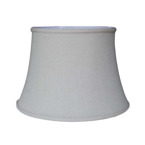 No Hug English Bell Double Lining Linen Lamp Shade - Off White - Lux Lamp Shades