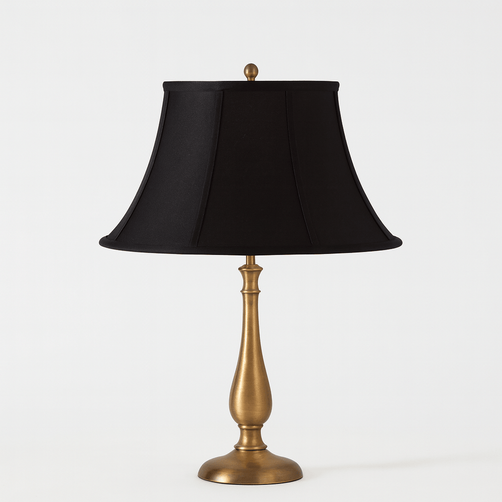 Olive Bell Oval Anna Rayon Lamp Shade - Black Gold Lining - Lux Lamp Shades