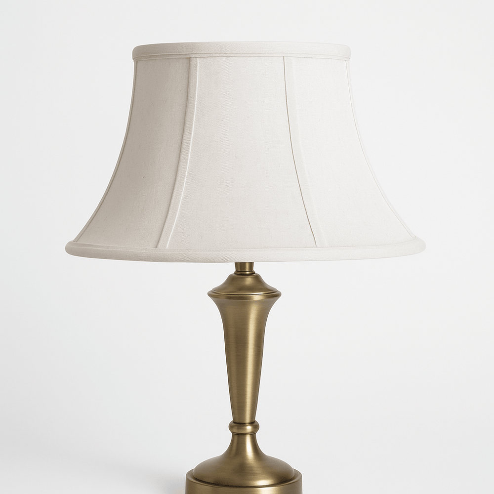Olive Bell Oval Supreme Satin Lamp Shade - Off White - Lux Lamp Shades