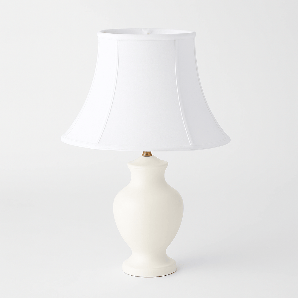 Out Scallop Bell 100% Pongee Silk Lamp Shade - Oyster - Lux Lamp Shades