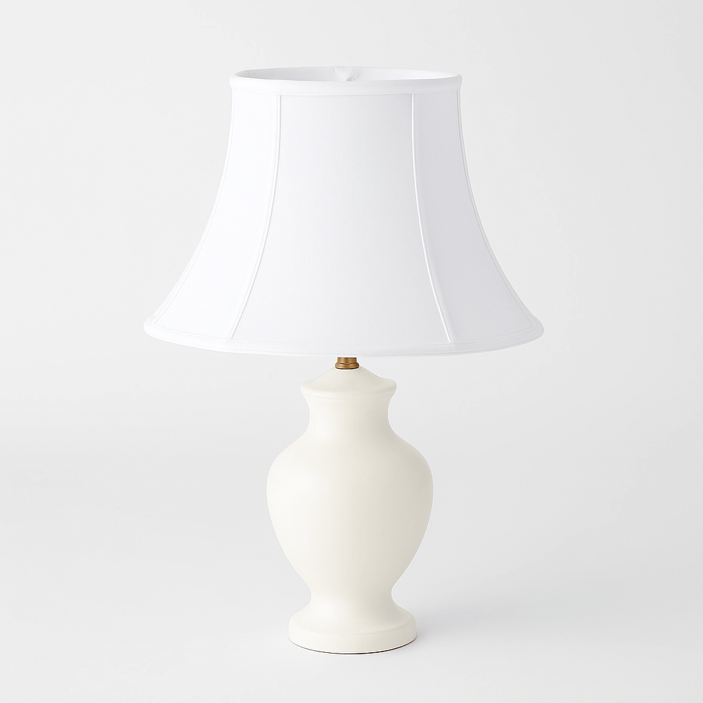 Out Scallop Bell 100% Pongee Silk Lamp Shade - Oyster - Lux Lamp Shades