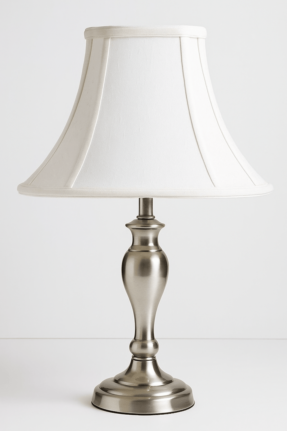 Out Scallop Bell Supreme Satin Lamp Shade - Natural White - Lux Lamp Shades
