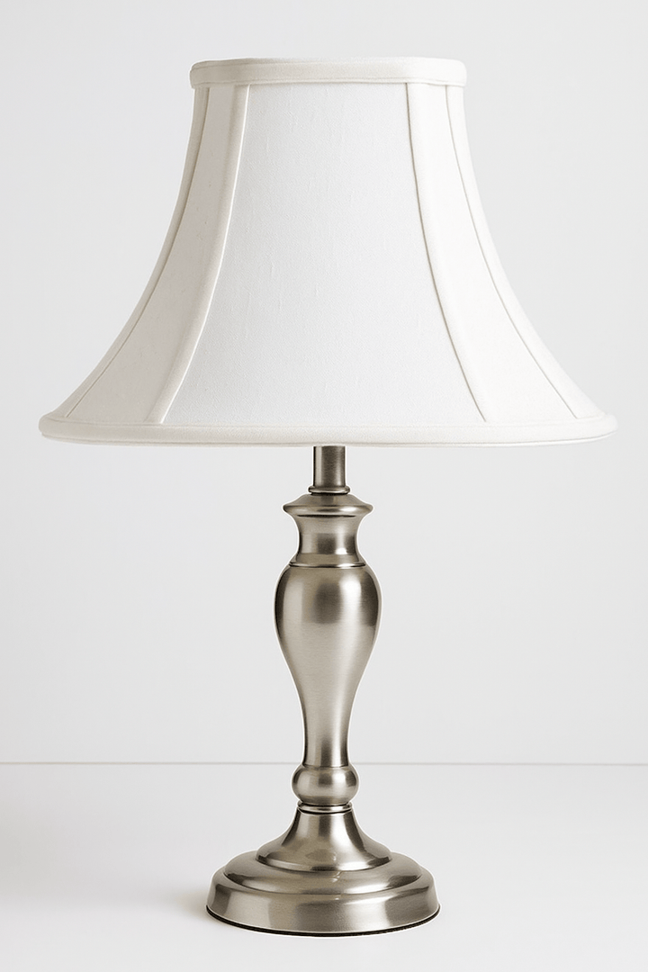 Out Scallop Bell Supreme Satin Lamp Shade - Natural White - Lux Lamp Shades