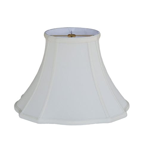 Out Scallop Bell Supreme Satin Lamp Shade - Off White - Lux Lamp Shades