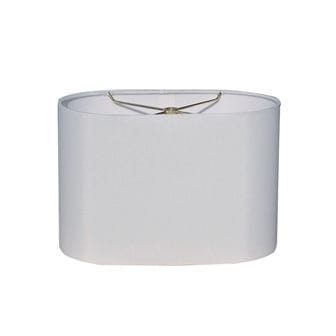 Racetrack Oval Hand Rolled Edge Hard Back Anna Rayon Lamp Shade - Off White - Lux Lamp Shades