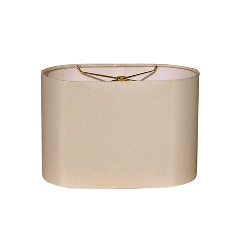 Racetrack Oval Hand Rolled Edge Hard Back Anna Rayon Lamp Shade - Sand - Lux Lamp Shades