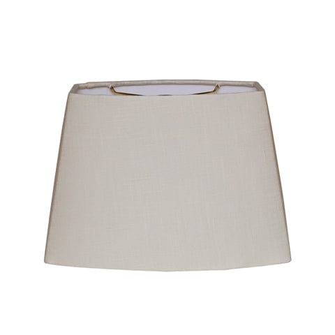 Rectangle Oval Hand Rolled Edge Hard Back Fine Linen Lamp Shade - Off White - Lux Lamp Shades