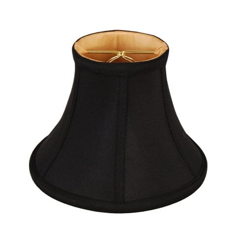 Regular Bell Anna Rayon Lamp Shade - Black Gold Lining - Lux Lamp Shades
