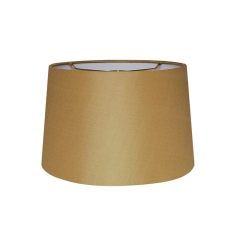 Retro Drum Hand Rolled Edge Hard Back 100% Pongee Silk Lamp Shade - Gold - Lux Lamp Shades