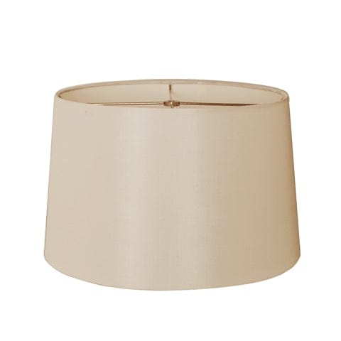 Retro Drum Hand Rolled Edge Hard Back 100% Pongee Silk Lamp Shade - Sand - Lux Lamp Shades