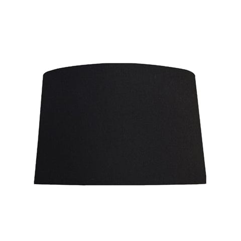 Retro Drum Hand Rolled Edge Hard Back Anna Rayon Lamp Shade - Black - Lux Lamp Shades