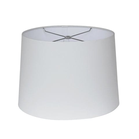 Retro Drum Hand Rolled Edge Hard Back Anna Rayon Lamp Shade - Off White - Lux Lamp Shades