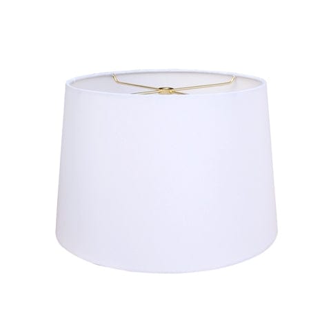 Retro Drum Hand Rolled Edge Hard Back Anna Rayon Lamp Shade - White - Lux Lamp Shades