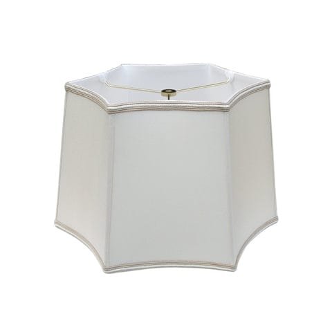 Retro Hex 100% Pongee Silk Lamp Shade - Egg Shell - Lux Lamp Shades