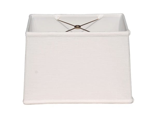 Retro Oblong Fine Linen Lamp Shade - White - Lux Lamp Shades