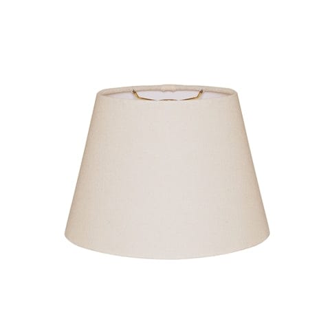 Retro Oval Hand Rolled Edge Hard Back Linen Lamp Shade - Off White - Lux Lamp Shades