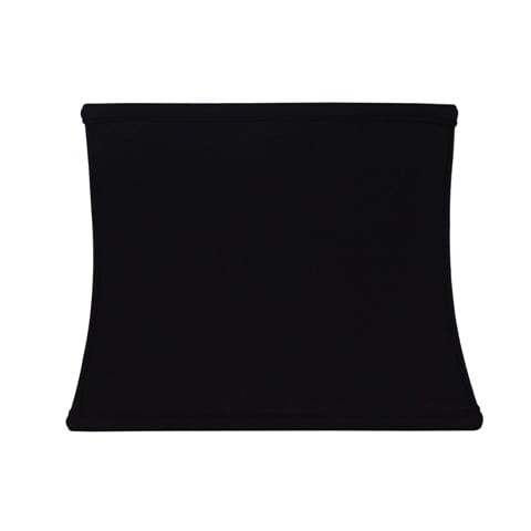 Retro Rectangle Anna Rayon Lamp Shade - Black Gold Lining - Lux Lamp Shades