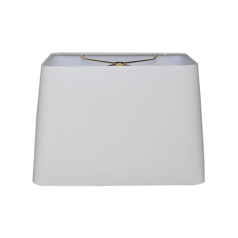 Retro Rectangle Hand Rolled Edge Hard Back Anna Rayon Lamp Shade - Off White - Lux Lamp Shades