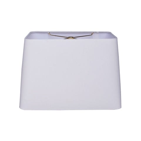Retro Rectangle Hand Rolled Edge Hard Back Anna Rayon Lamp Shade - White - Lux Lamp Shades