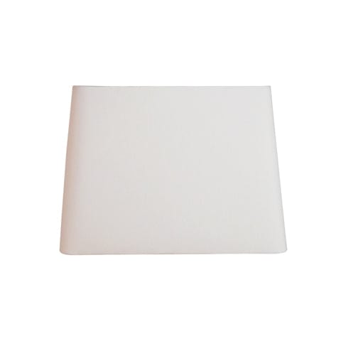 Retro Rectangle Hand Rolled Edge Hard Back Fine Linen Lamp Shade - White - Lux Lamp Shades