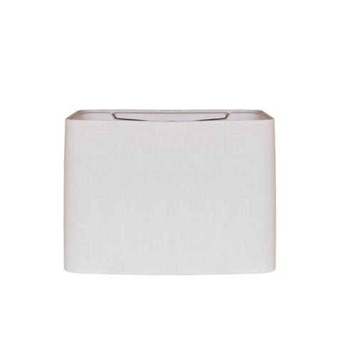 Retro Rectangle Hand Rolled Edge Hard Back Fine Linen Lamp Shade - White - Lux Lamp Shades