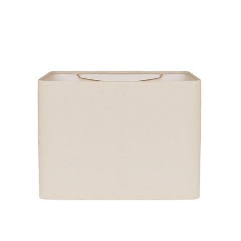 Retro Rectangle Hand Rolled Edge Hard Back Linen Lamp Shade - Off White - Lux Lamp Shades
