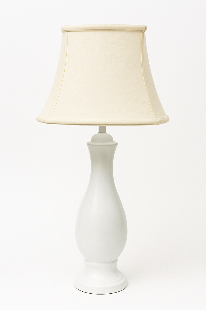 Rounded Square Bell Fine Linen Lamp Shade - Off White - Lux Lamp Shades