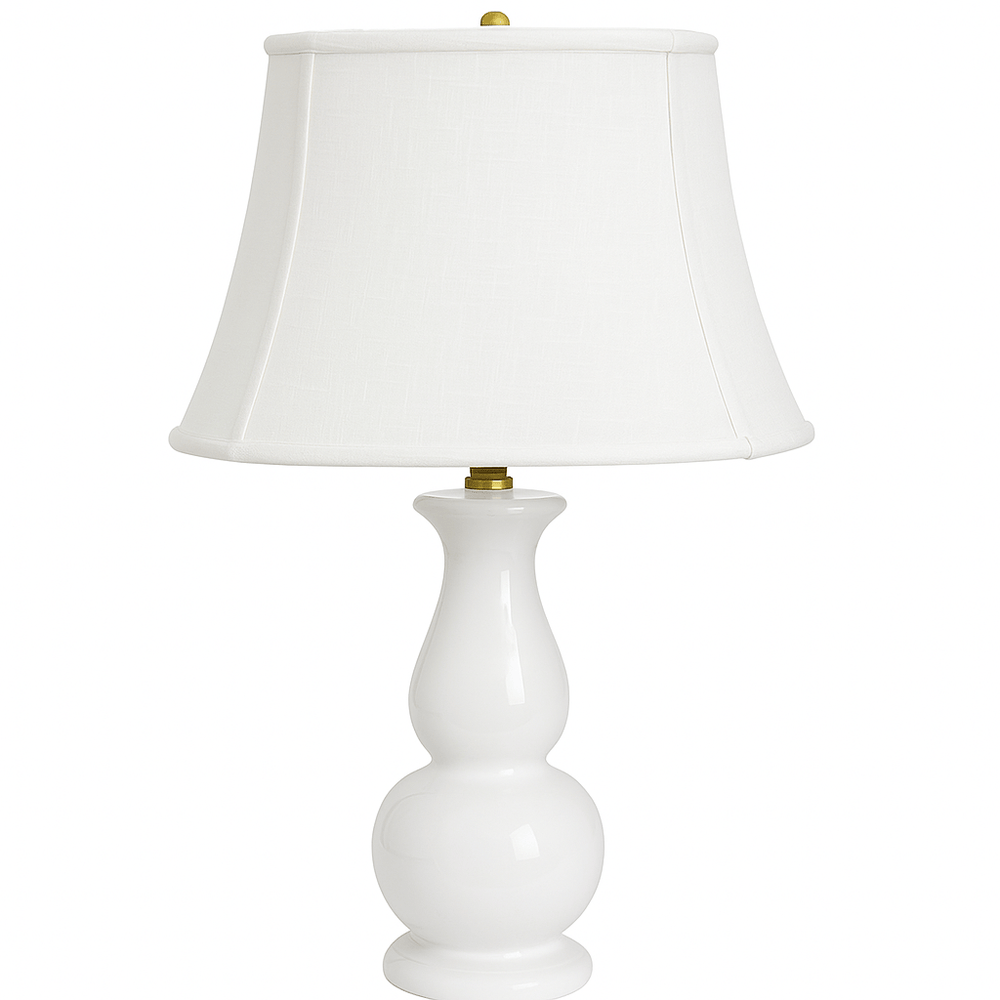 Rounded Square Bell Fine Linen Lamp Shade - White - Lux Lamp Shades
