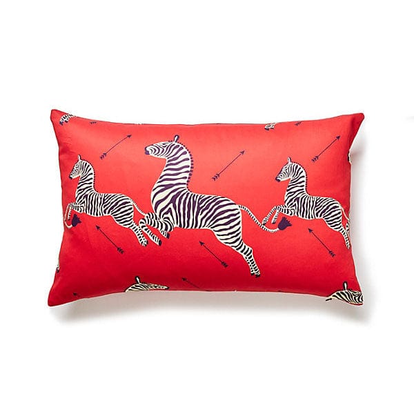 Scalamandré Zebras Petite Lumbar Pillow | Masai Red - Lux Lamp Shades