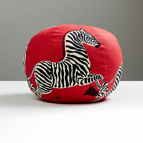 Scalamandré Zebras Sphere Pillow | Masai Red - Lux Lamp Shades