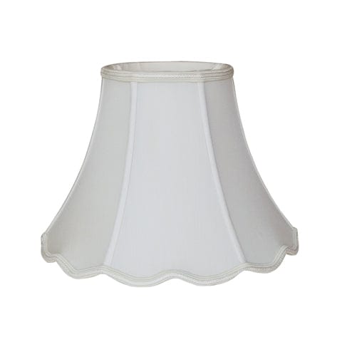 Scallop Bell (Braided Trim) 100% Pongee Silk Lamp Shade - Egg Shell - Lux Lamp Shades