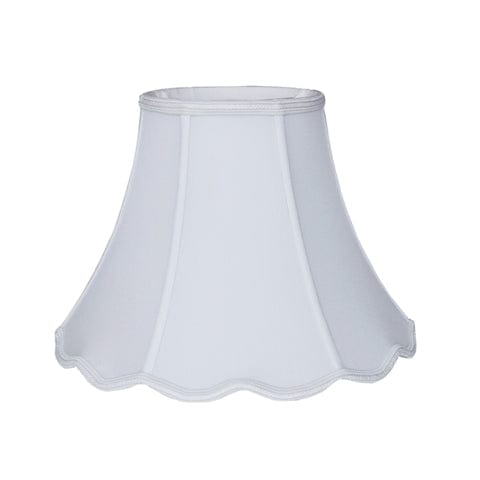 Scallop Bell (Braided Trim) 100% Pongee Silk Lamp Shade - Oyster - Lux Lamp Shades