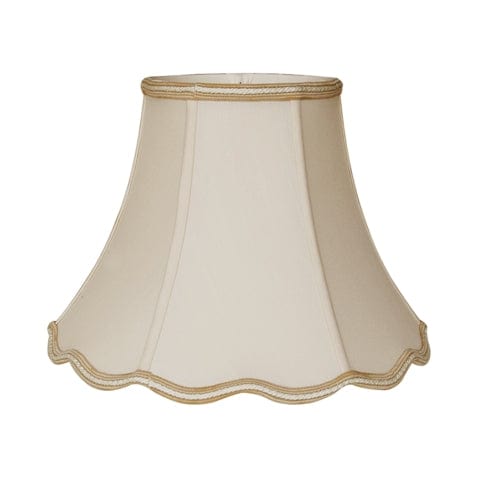 Scallop Bell (Braided Trim) 100% Pongee Silk Lamp Shade - Sand - Lux Lamp Shades