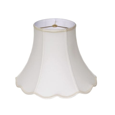 Scallop Bell (Braided Trim) Handkerchief Cotton Linen Lamp Shade - Off White - Lux Lamp Shades