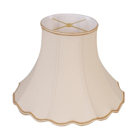 Scallop Bell (Braided Trim) Handkerchief Cotton Linen Lamp Shade - Sand - Lux Lamp Shades