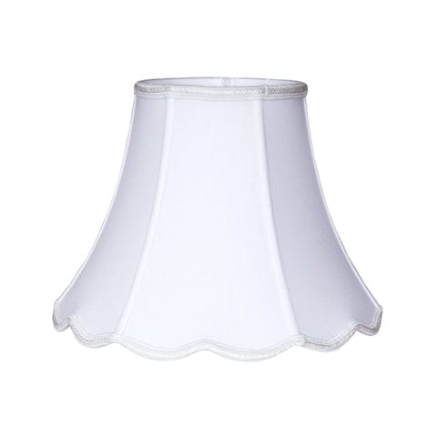 Scallop Bell (Braided Trim) Handkerchief Cotton Linen Lamp Shade - White - Lux Lamp Shades