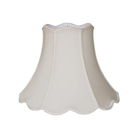 Scallop Top & Bottom Bell (Braided Trim) Anna Rayon Lamp Shade - Egg Shell - Lux Lamp Shades