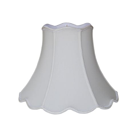 Scallop Top & Bottom Bell (Braided Trim) Anna Rayon Lamp Shade - Off White - Lux Lamp Shades