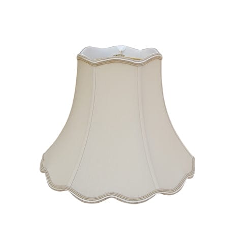 Scallop Top & Bottom Bell (Braided Trim) Anna Rayon Lamp Shade - Sand - Lux Lamp Shades
