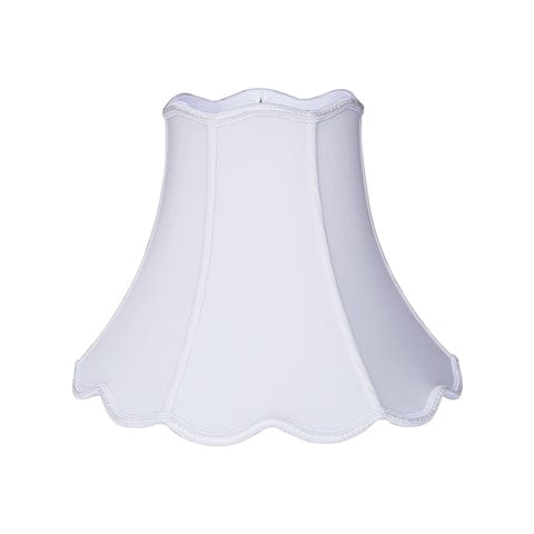 Scallop Top & Bottom Bell (Braided Trim) Anna Rayon Lamp Shade - White - Lux Lamp Shades