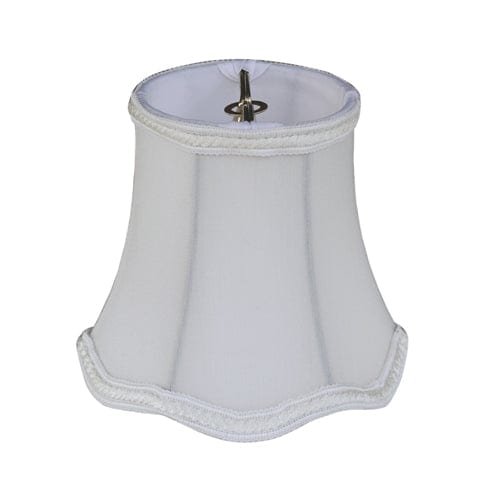 Scallops Bell (Braided Trim) 100% Pongee Silk Lamp Shade - Egg Shell - Lux Lamp Shades